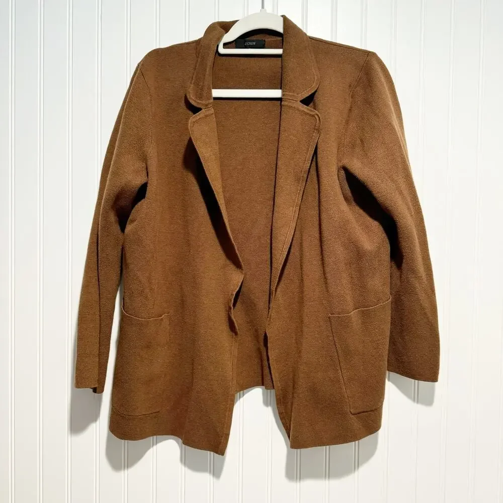 J Crew Eloise Sweater Blazer Brown Size Small - Picture 2 of 6